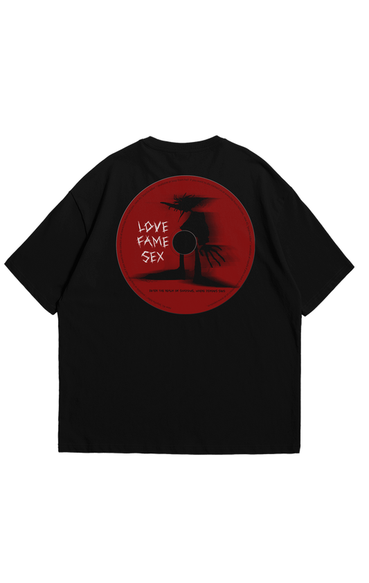 Black Oversize Love Fame Sex T-Shirt