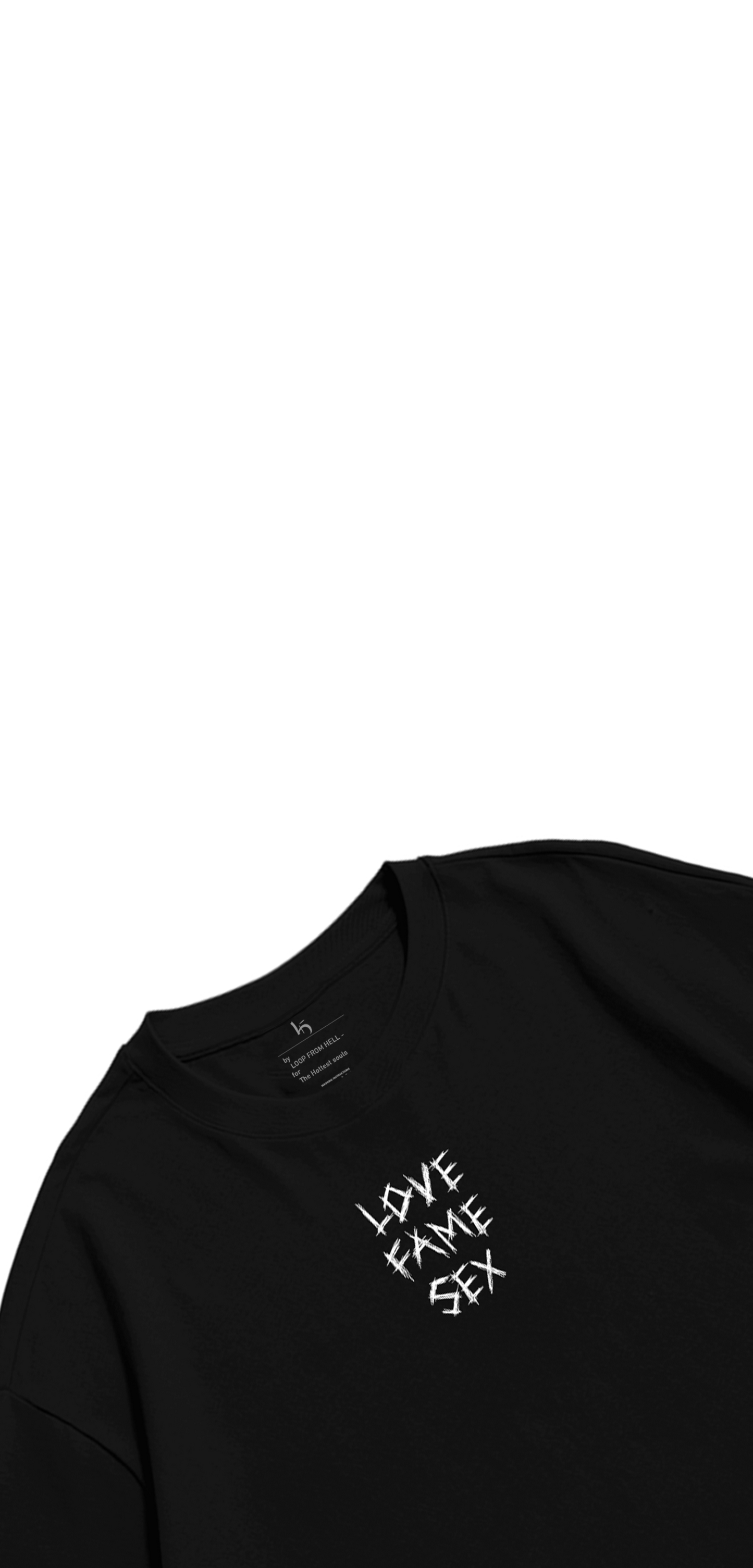 Black Oversize Love Fame Sex T-Shirt