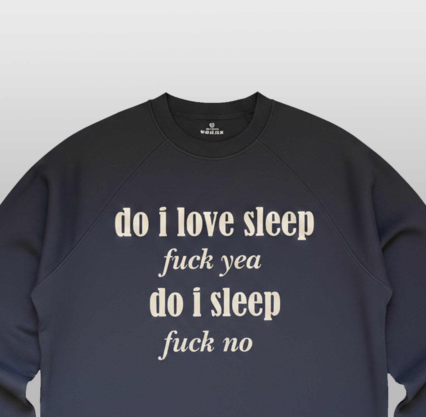 Fuck no Dark Navy Blue lightweight oversized Sweatshirt