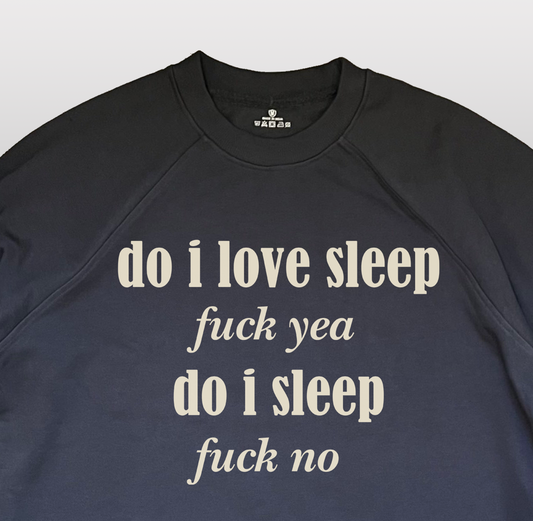 Fuck no Dark Navy Blue lightweight oversized Sweatshirt
