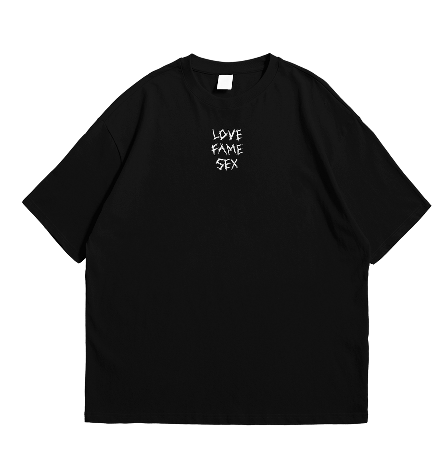Black Oversize Love Fame Sex T-Shirt