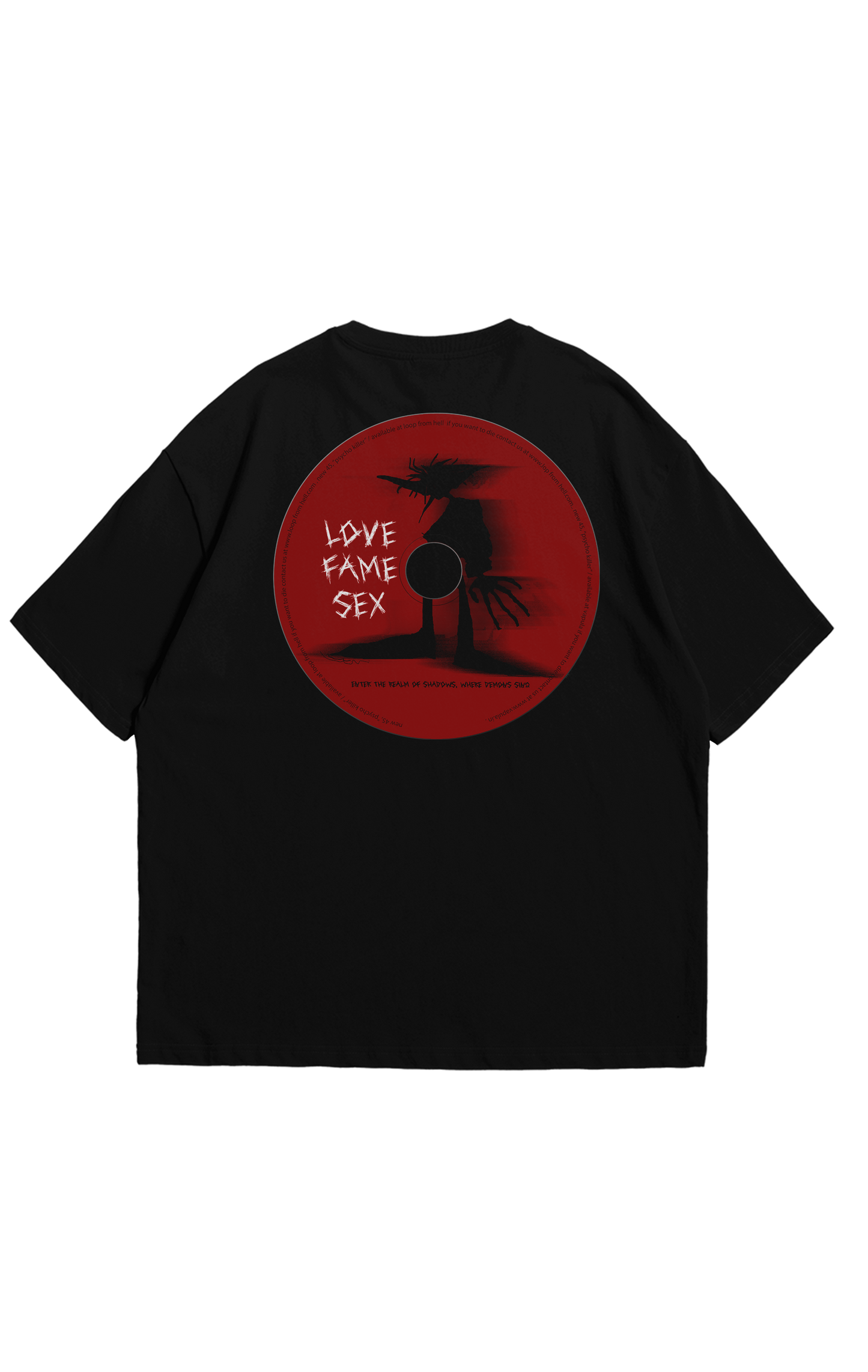 Black Oversize Love Fame Sex T-Shirt
