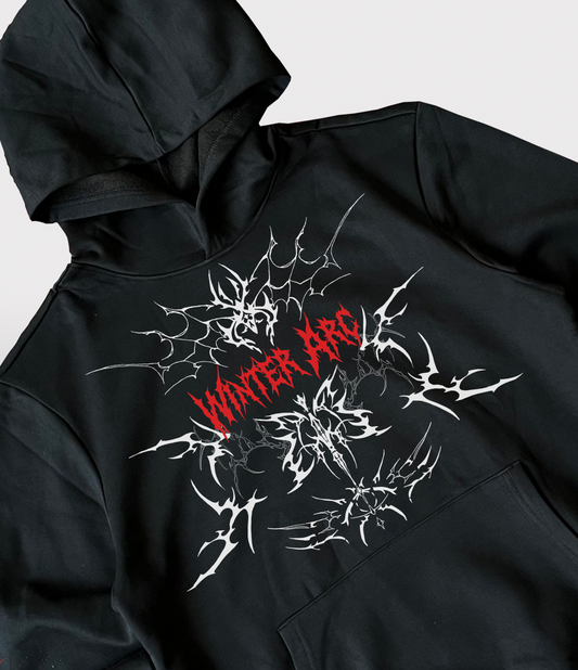 Black Winter Arc Oversize Hoodie