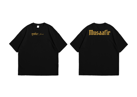 BLACK MUSAFIR OVERSIZED T-SHIRT