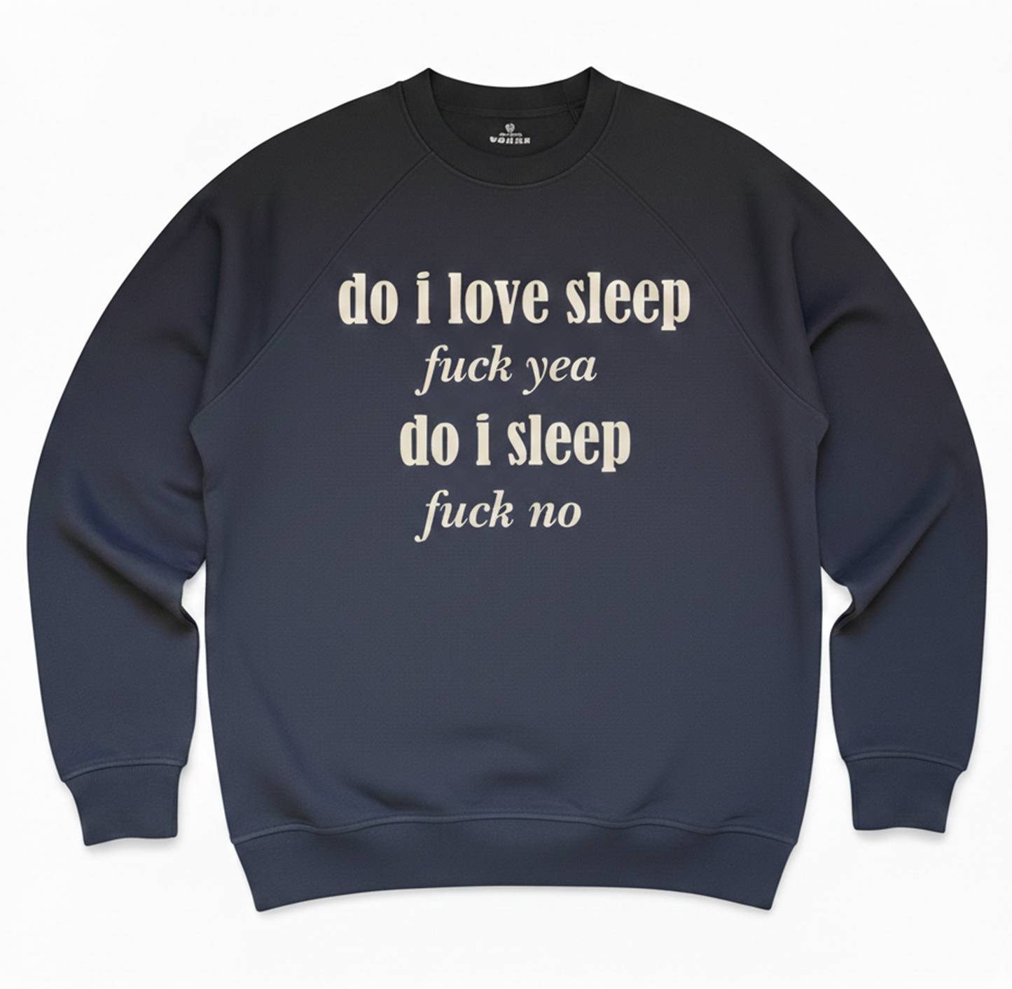 Fuck no Dark Navy Blue lightweight oversized Sweatshirt