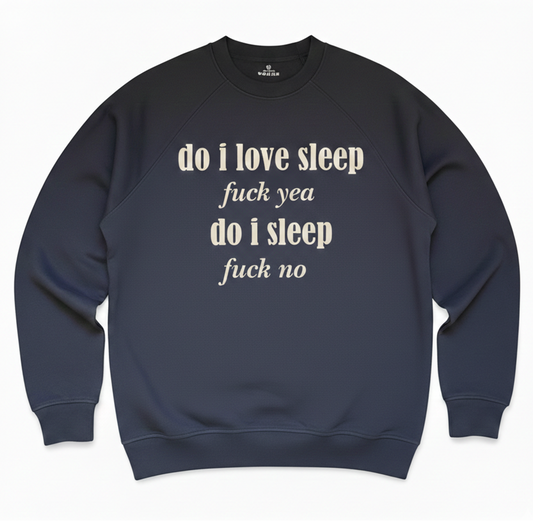 Fuck no Dark Navy Blue lightweight oversized Sweatshirt