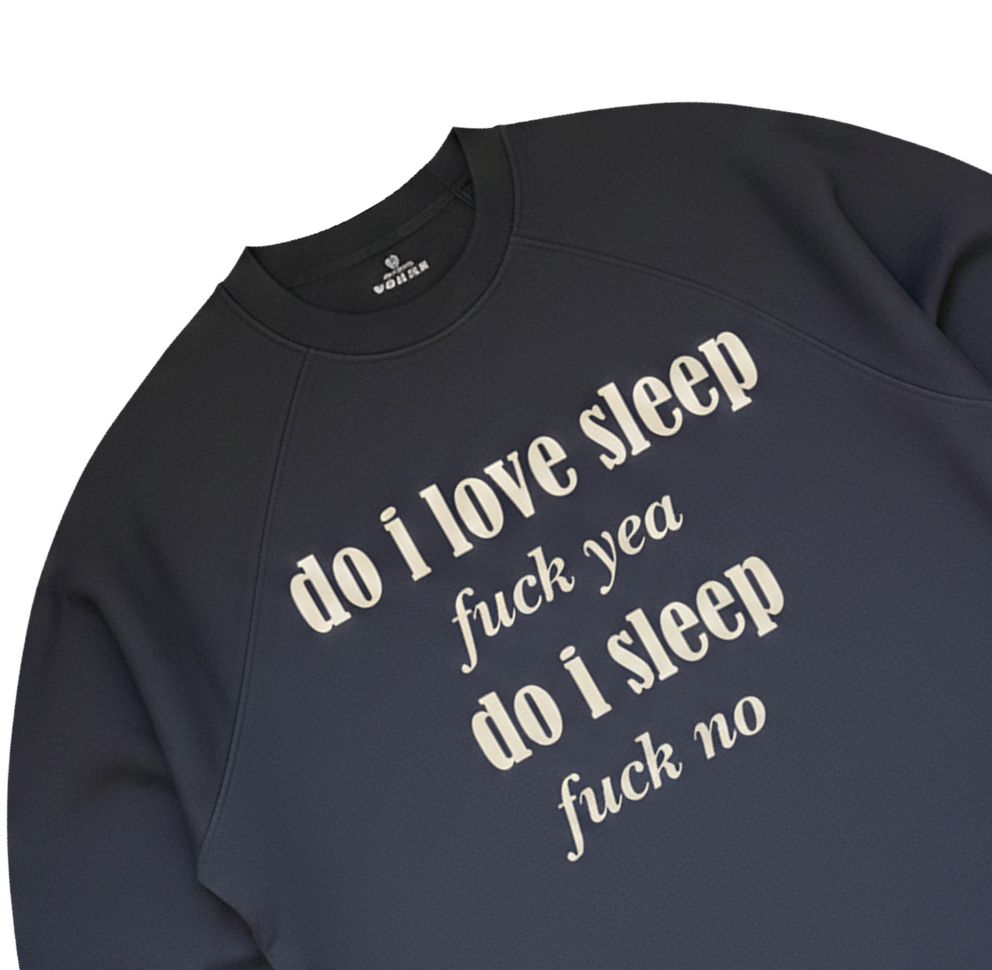 Fuck no Dark Navy Blue lightweight oversized Sweatshirt
