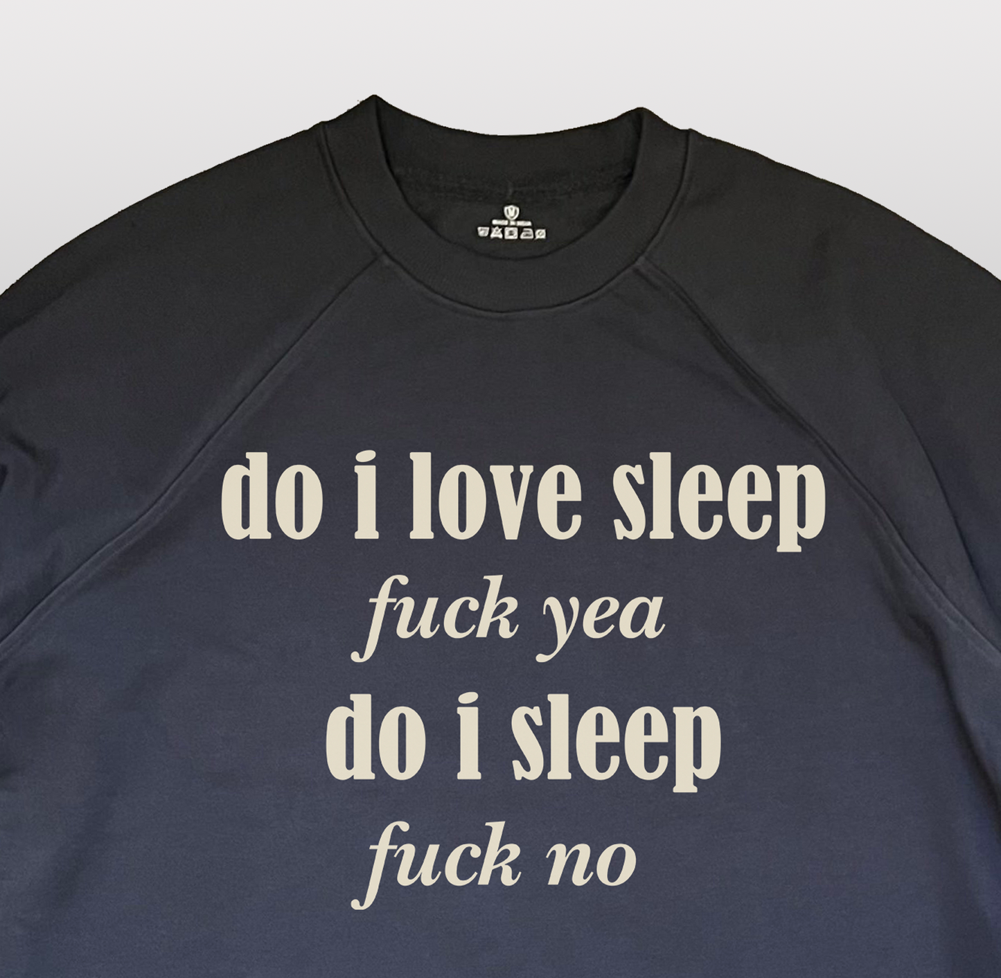 Fuck no Dark Navy Blue lightweight oversized Sweatshirt